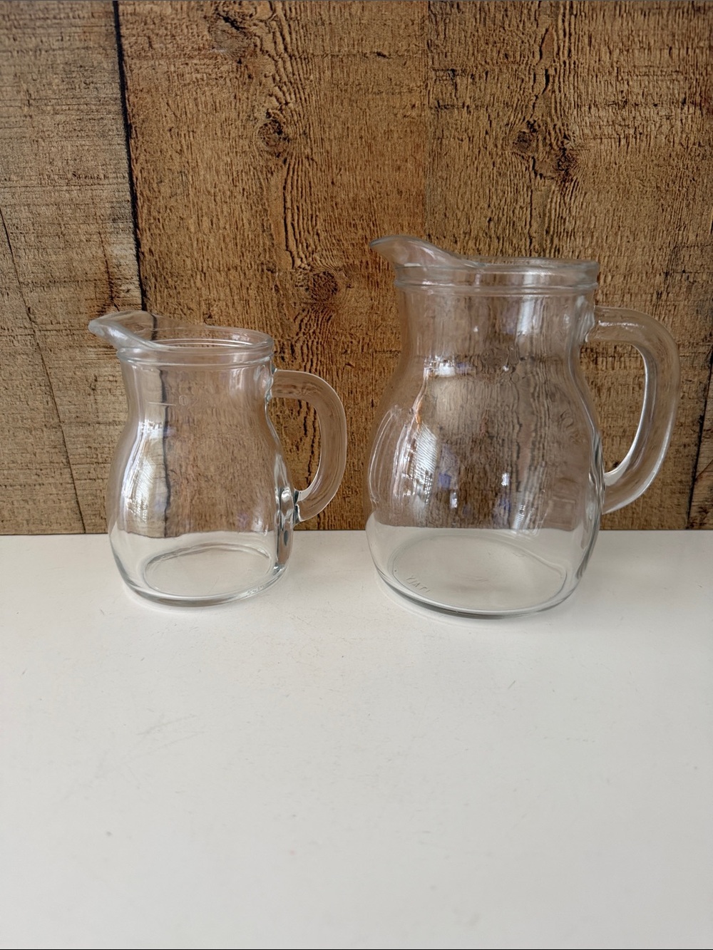 Vintage Bormioli Rocco Bistro 0.25L & 0.5L Glass Pitchers